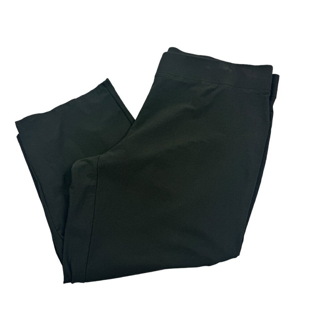 Eileen Fisher Stretch Crepe Pull-On Olive Color Cropped Pants Women's Size XL